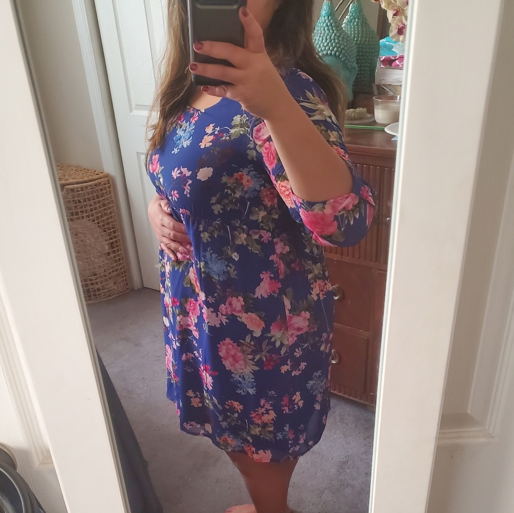 Beautiful,vibrant flower dress/ maternity dress